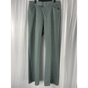 Vintage Sansabelt Jaymar Pants 70s Green Gingham Print Bootcut Disco Style 36x33